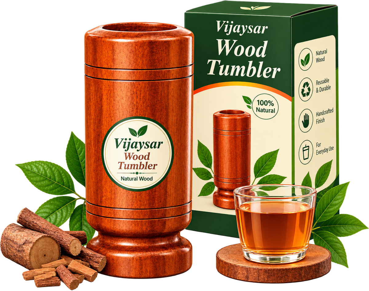 Authentic Vijaysar Wooden Tumbler, 100 ml | Indian Roots