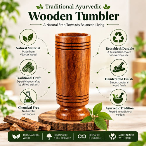 Vijaysar wooden tumbler, 100 ml